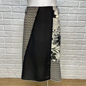 Oscar de la Renta Black and White Patterned Skirt
